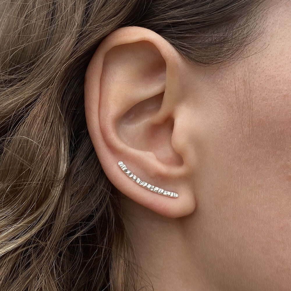 Náušnice Ear climbers line stříbrné