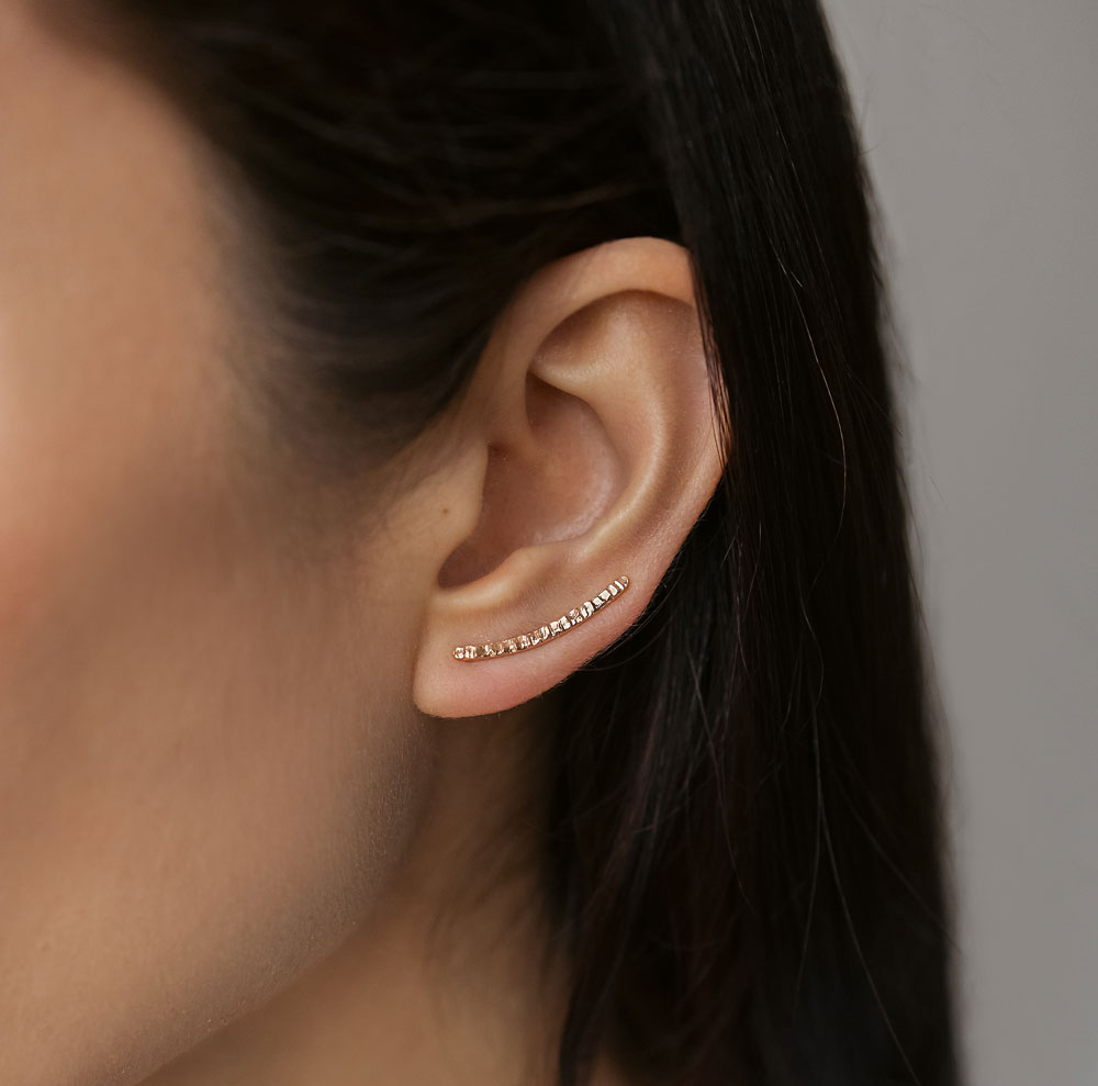 Náušnice ear climber line rose gold