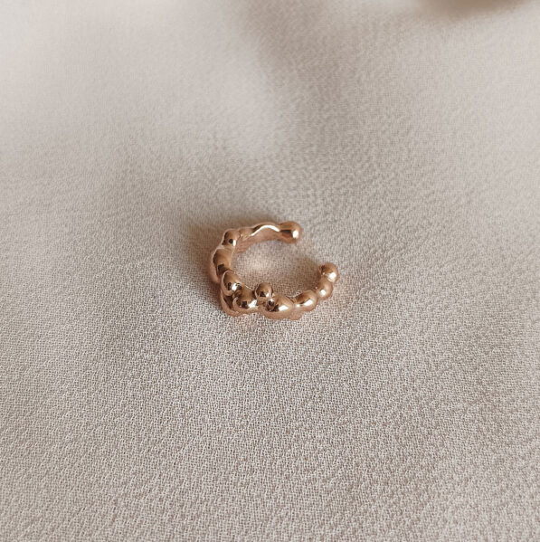Ear cuff Bobule - růžově pozlacené stříbro, Ag 925/1000