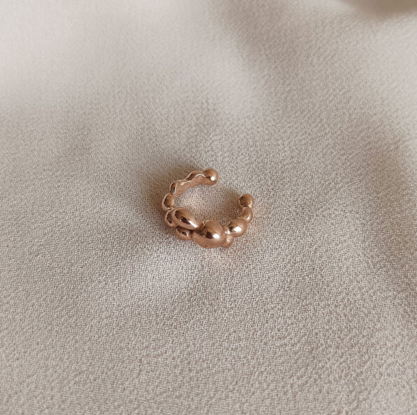 Ear cuff Bobule - růžově pozlacené stříbro, Ag 925/1000