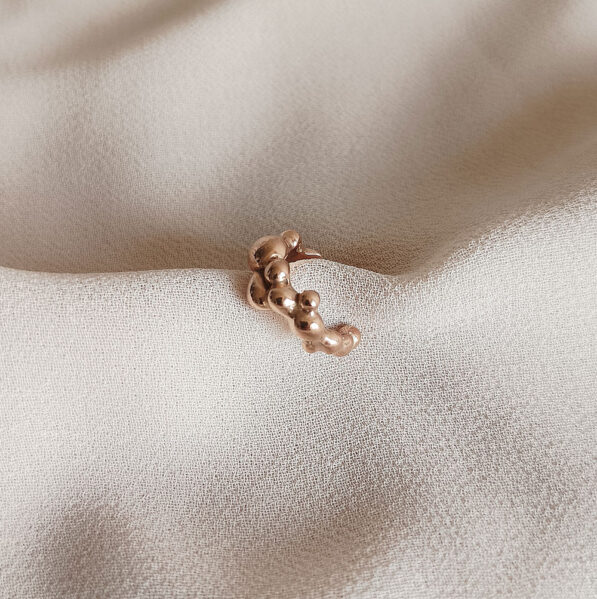Ear cuff Bobule - růžově pozlacené stříbro, Ag 925/1000